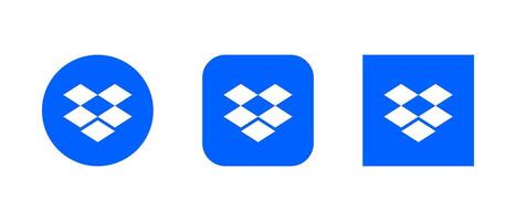 Dropbox logo icon set in flat style. Cloud storage concept vector