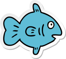 adesivo cartone animato doodle di un pesce marino png