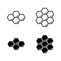 Honeycomb polygon icon set. Hexagonal beehive concept vector