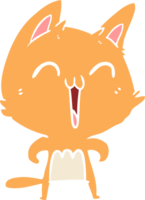 chat de dessin animé de style plat couleur heureux png