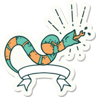 sticker of tattoo style hissing snake png