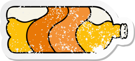 nödställda klistermärke tecknad doodle av en läskflaska png