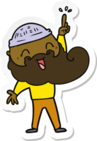 sticker of a happy bearded man with great idea png
