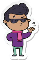 sticker van een cartoon coole kerel png