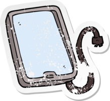 distressed sticker of a cartoon computer tablet png