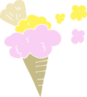 flat color illustration of a cartoon ice cream png