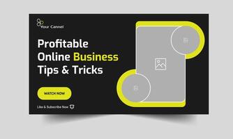 Best business tips and tricks thumbnail banner design, editable eps 10 file format vector