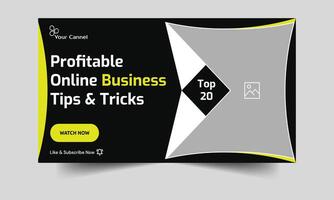 Trendy business tips and tricks thumbnail banner design, fully editable eps 10 file format vector