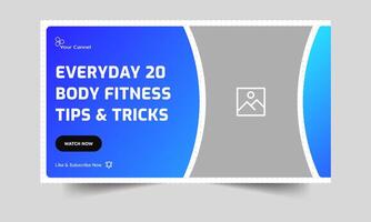 Everyday fitness tips and tricks cover banner design, editable eps 10 file format vector