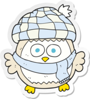 autocollant d'un mignon petit hibou de dessin animé png