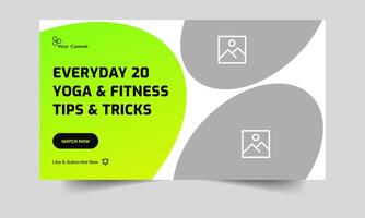 Trendy thumbnail banner design, daily tips and tricks for body fitness thumbnail banner design, editable eps 10 file format vector
