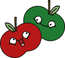 manzana jugosa de dibujos animados lindo png