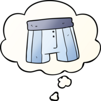 cartone animato pugile pantaloncini e pensato bolla nel liscio pendenza stile png