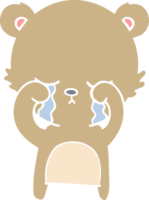gråtande platt färg stil tecknad björn png