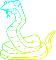 serpiente de dibujos animados de dibujo de línea de gradiente frío png