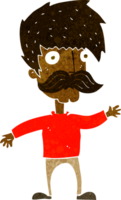 cartoon man with mustache waving png