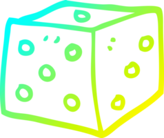 cold gradient line drawing cartoon red dice png