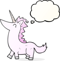 pensato bolla cartone animato unicorno png