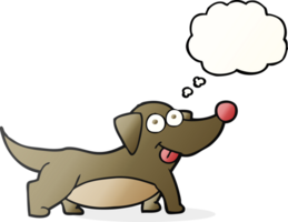 pensamiento burbuja dibujos animados contento pequeño perro png