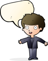 cartoon happy boy with speech bubble png