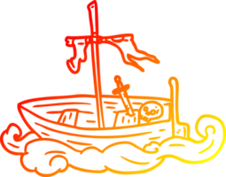 warm gradient line drawing old shipwrecked boat png