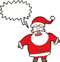 caricatura, sorprendido, santa claus, con, burbuja del discurso png