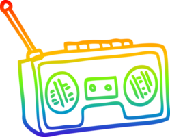 rainbow gradient line drawing cartoon radio player png