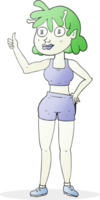 cartoon alien gym girl png