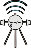 lindo satélite llorando de dibujos animados png