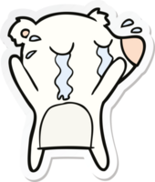 sticker of a cartoon crying polar bear png