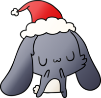 christmas gradient cartoon of kawaii rabbit png