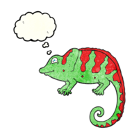 pensée bulle texturé dessin animé caméléon png