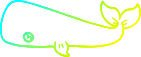 cold gradient line drawing cartoon whale png