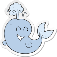 sticker of a cartoon whale spouting water png