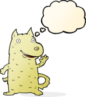 cartoon happy dog with thought bubble png