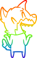 arcobaleno gradiente linea disegno ridere volpe cartone animato png