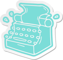 cartoon sticker of old school typewriter png