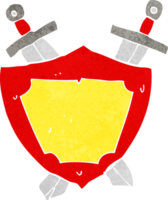 escudo de dibujos animados y espadas png