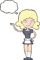 cartoon maid with thought bubble png