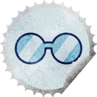 spectacles round sticker stamp png