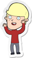 sticker of a cartoon happy man png