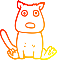 caldo gradiente disegno cartone animato cane calmo png