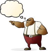 cartoon angry tough guy pointing with thought bubble png