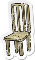 retro nödställd klistermärke av en tecknad stol png
