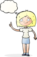 cartoon woman with idea with thought bubble png