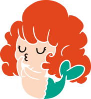 desenho de linda garota sereia kawaii png