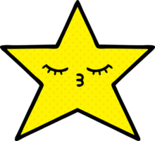 comic book style cartoon gold star png