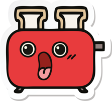 sticker of a cute cartoon of a toaster png