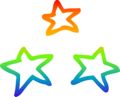 estrelas de desenho de desenho de linha de gradiente de arco-íris png