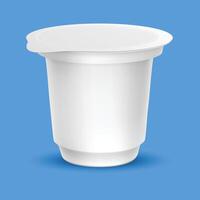 a white plastic food container with a white lid that says ice cream . vector